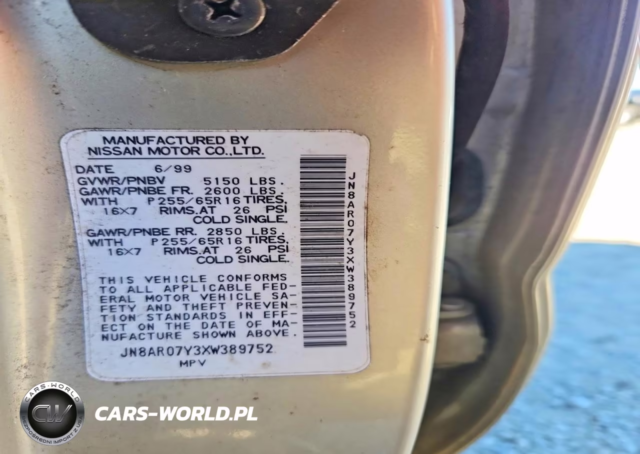 1999 Nissan Pathfinder Xe VIN:JN8AR07Y3XW389752 - 13
