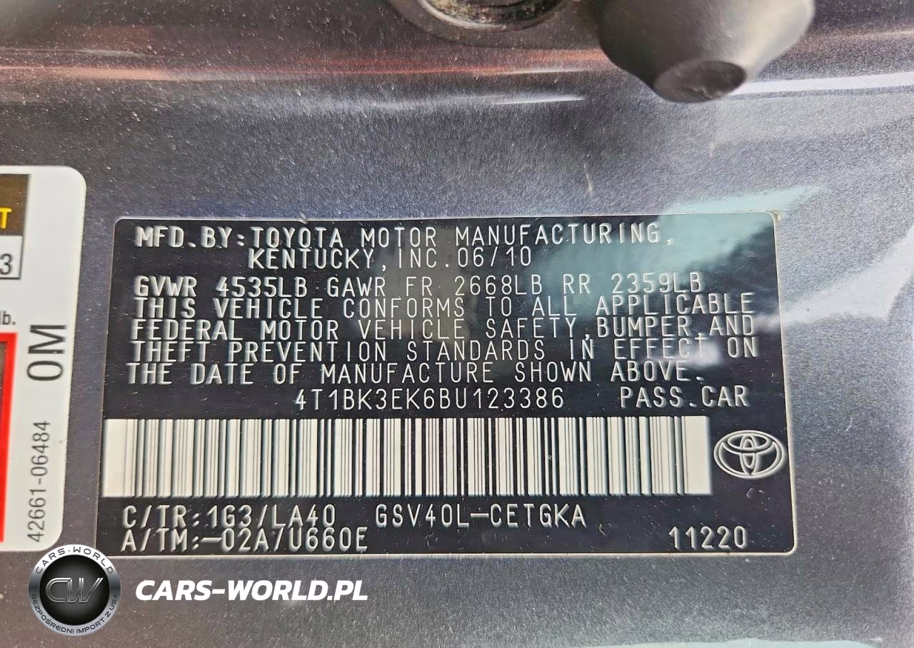 2011 Toyota Camry Xle V6 VIN:4T1BK3EK6BU123386 - 12