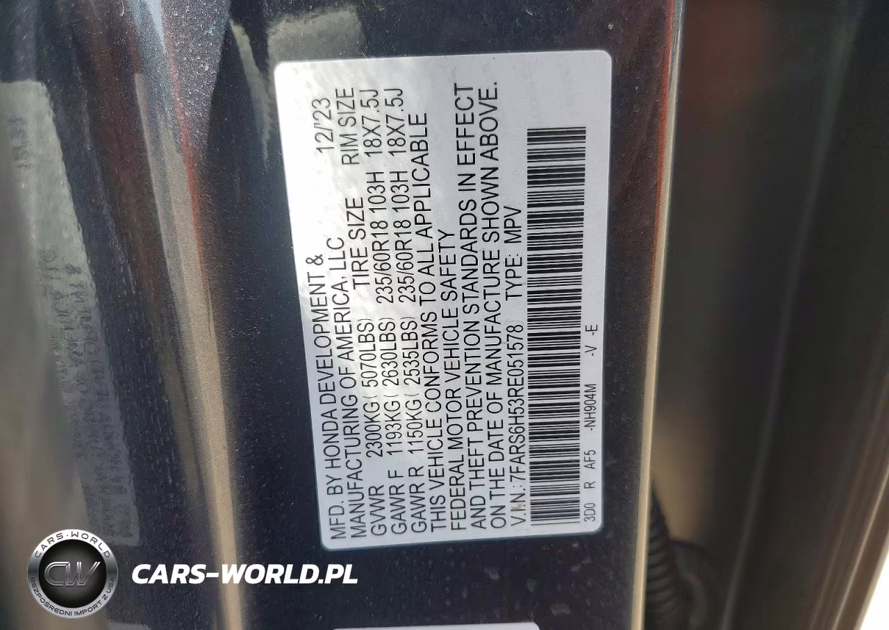 2024 Honda Cr-V Sport VIN:7FARS6H53RE051578 - 13