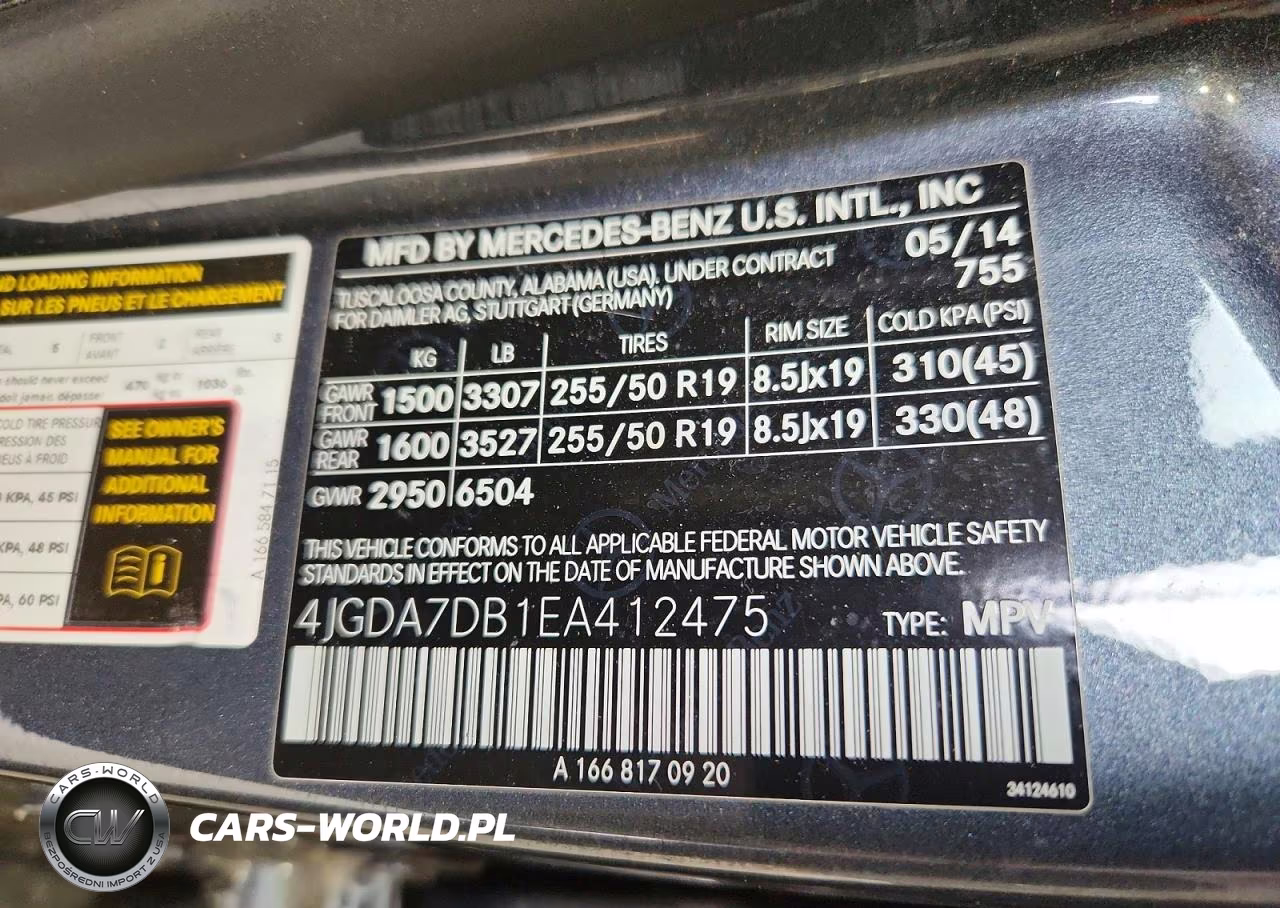 2014 Mercedes-Benz Ml 550 4Matic VIN:4JGDA7DB1EA412475 - 13