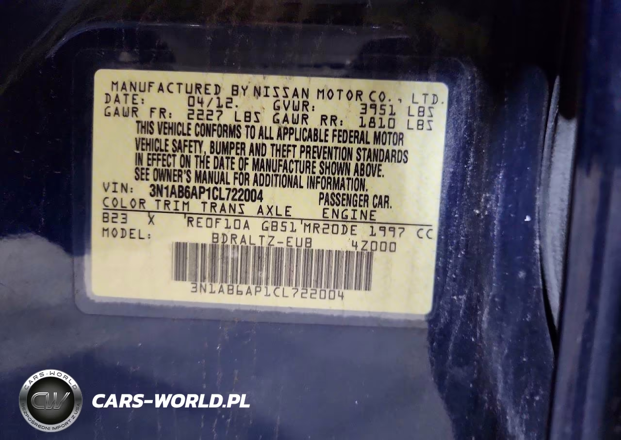 2012 Nissan Sentra 2.0 VIN:3N1AB6AP1CL722004 - 13