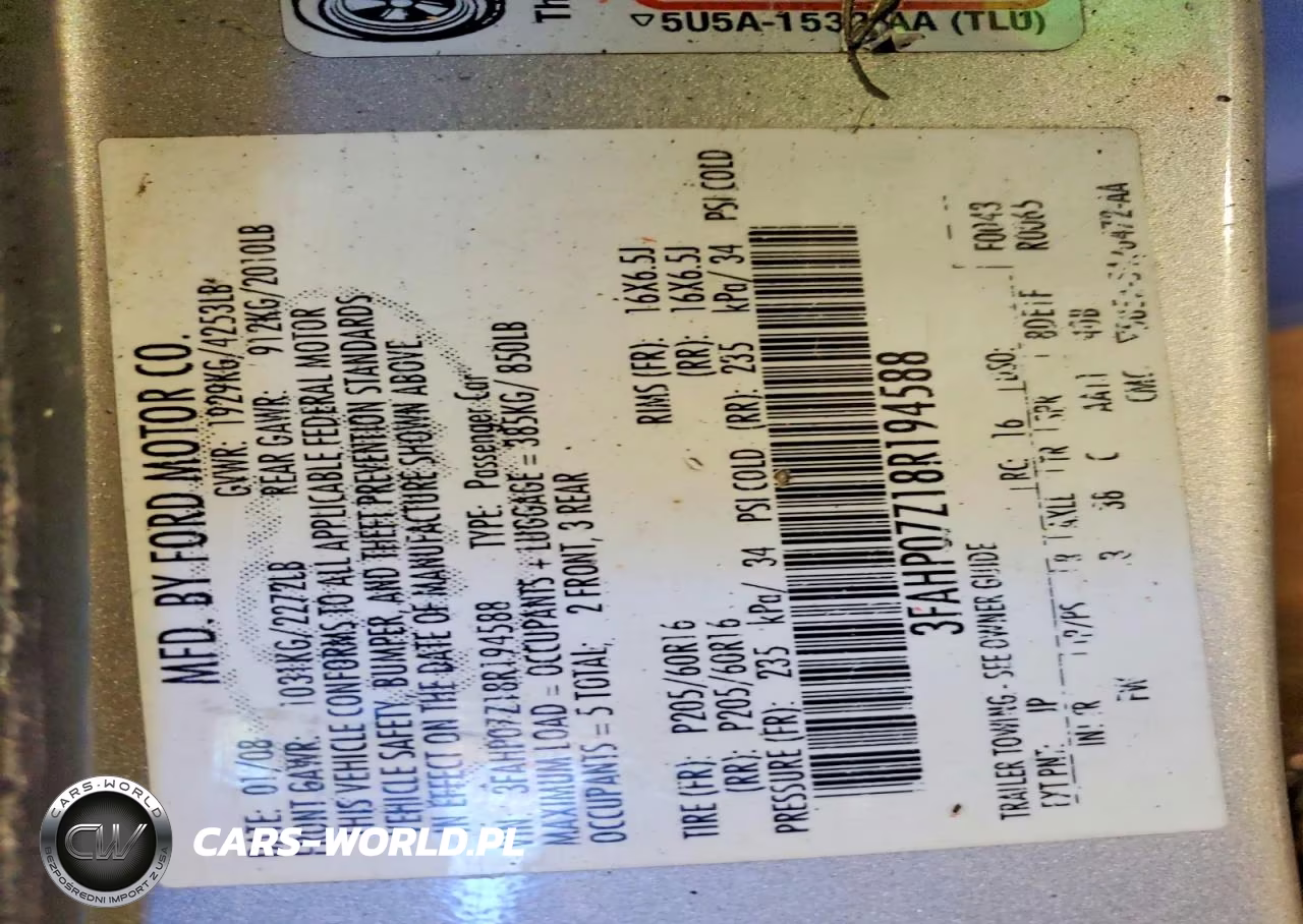 2008 Ford Fusion Se VIN:3FAHP07Z18R194588 - 12