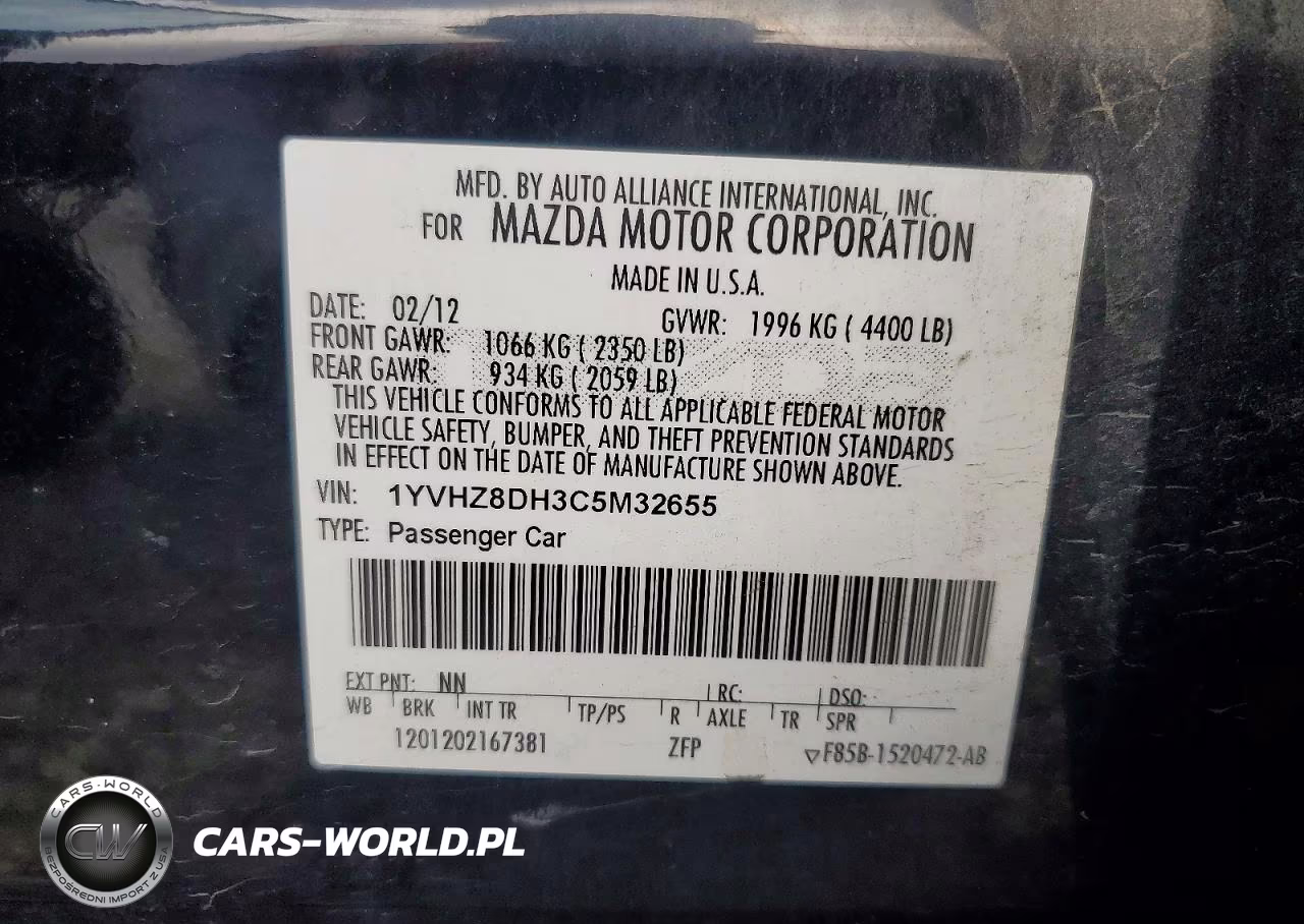 2012 Mazda 6 I VIN:1YVHZ8DH3C5M32655 - 13