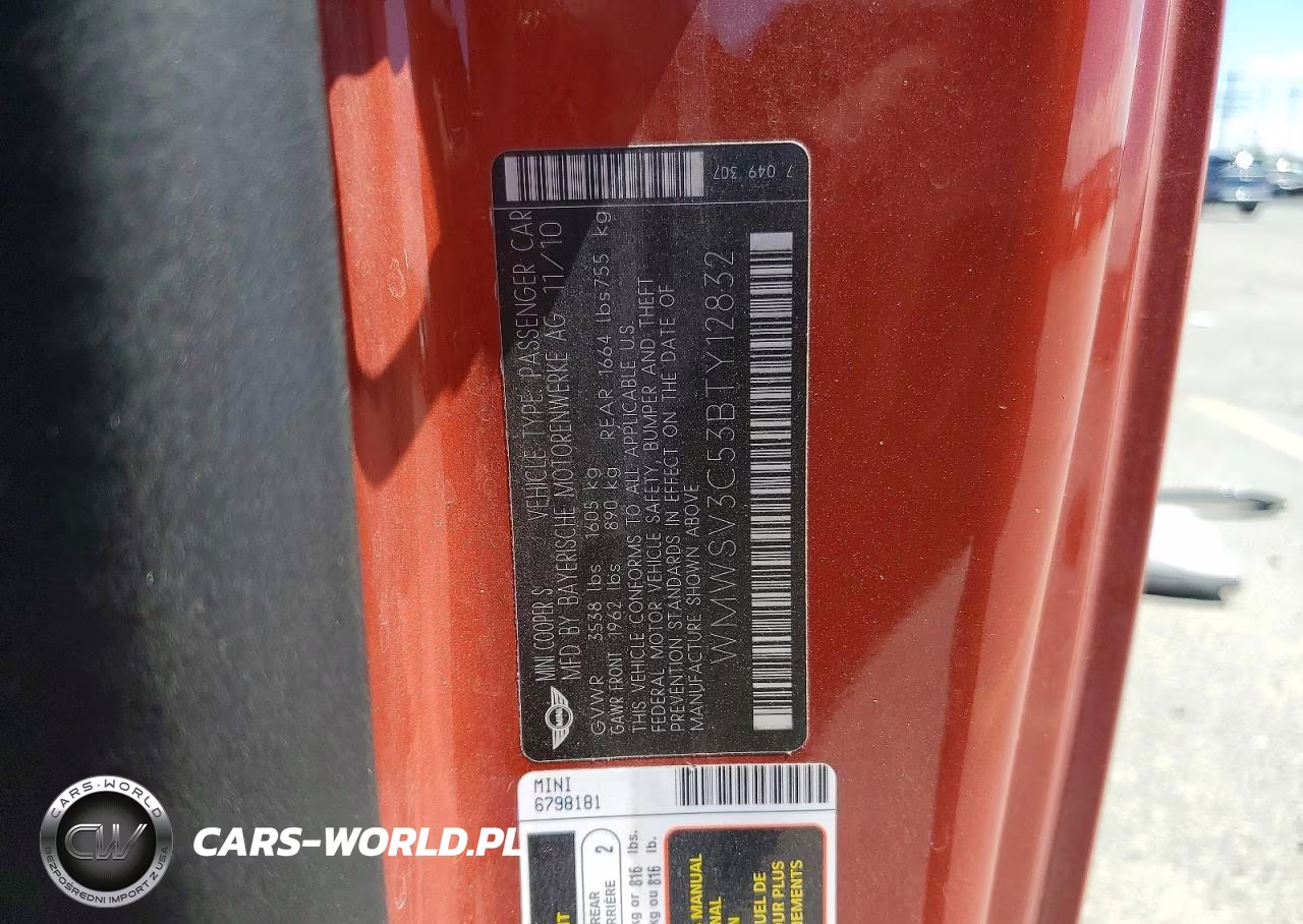 2011 Mini Cooper S VIN:WMWSV3C53BTY12832 - 12