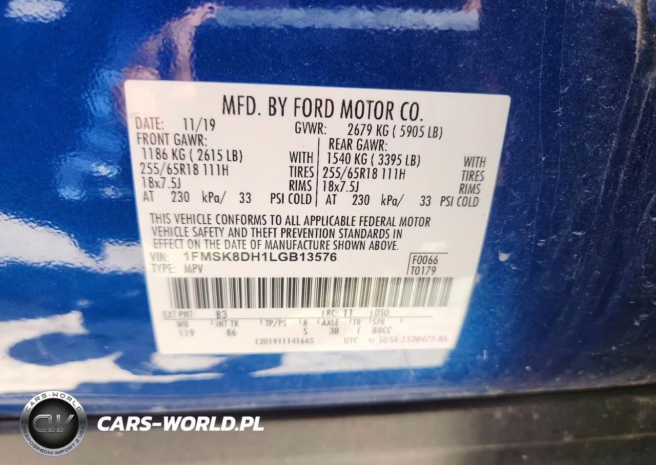 2020 Ford Explorer Xlt VIN:1FMSK8DH1LGB13576 - 13