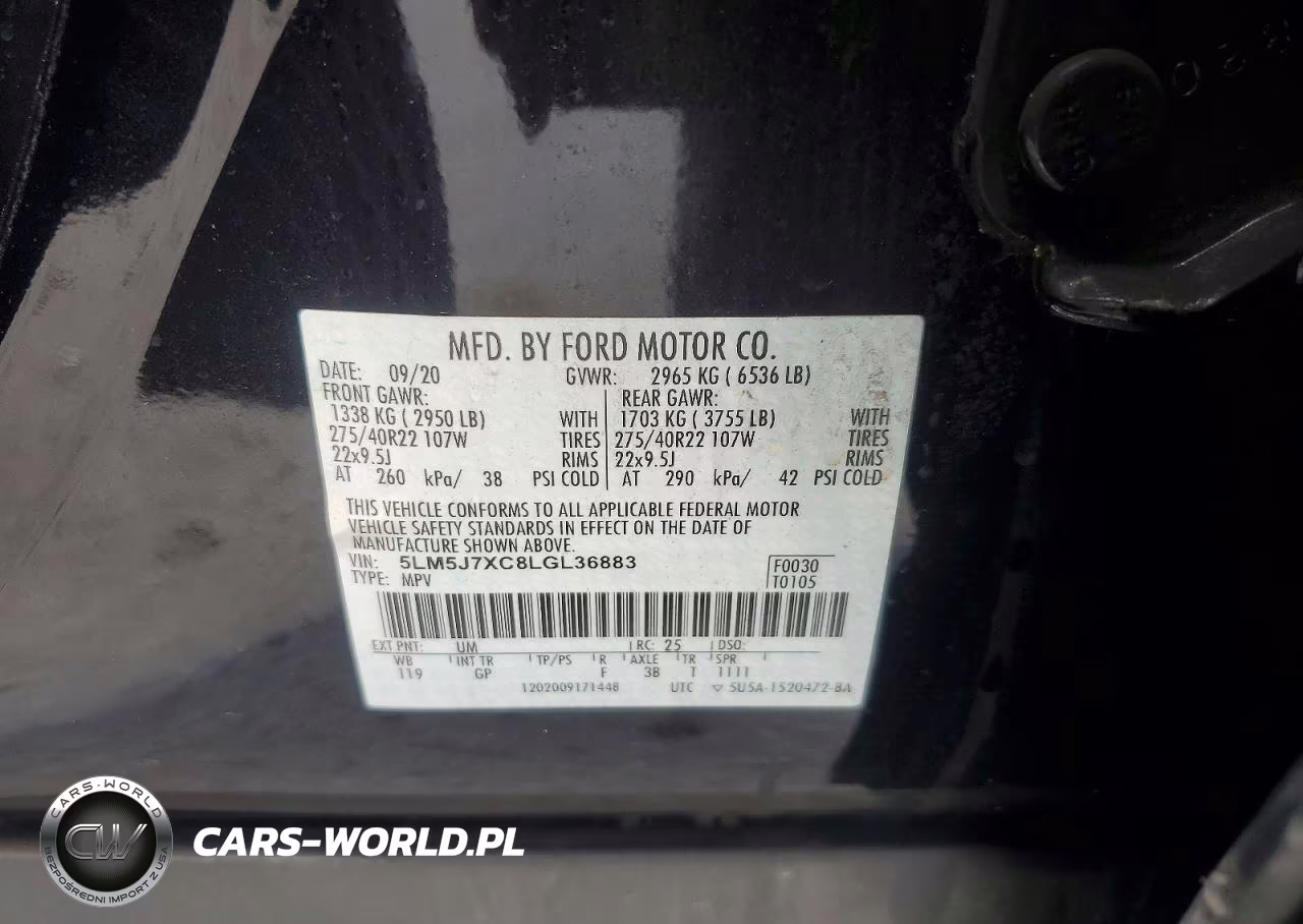 2020 Lincoln Aviator Reserve VIN:5LM5J7XC8LGL36883 - 12