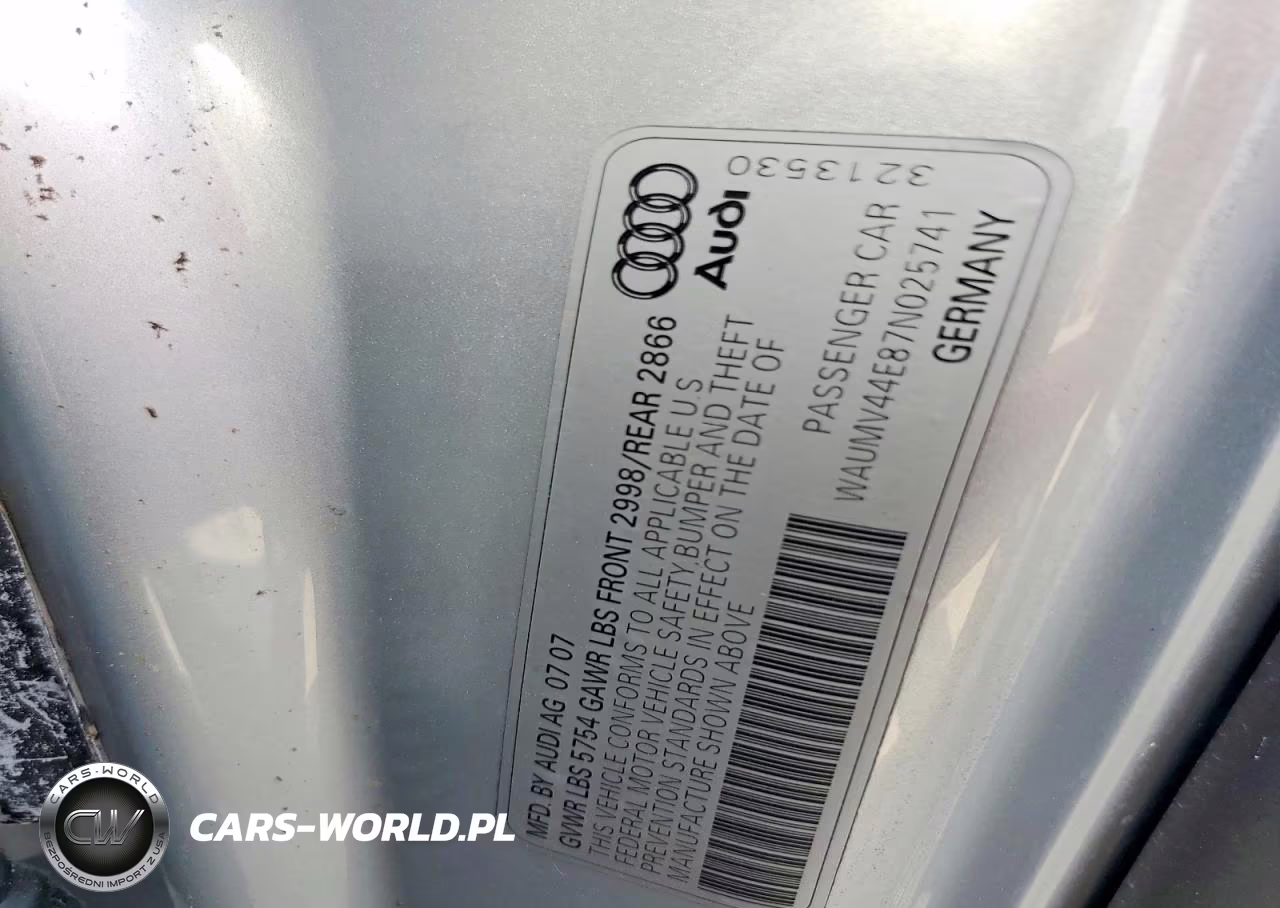 2007 Audi A8 L Quattro VIN:WAUMV44E87N025741 - 12