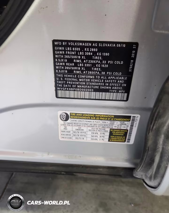 2011 Volkswagen Touareg V6 Tdi VIN:WVGFK9BP0BD002003 - 14