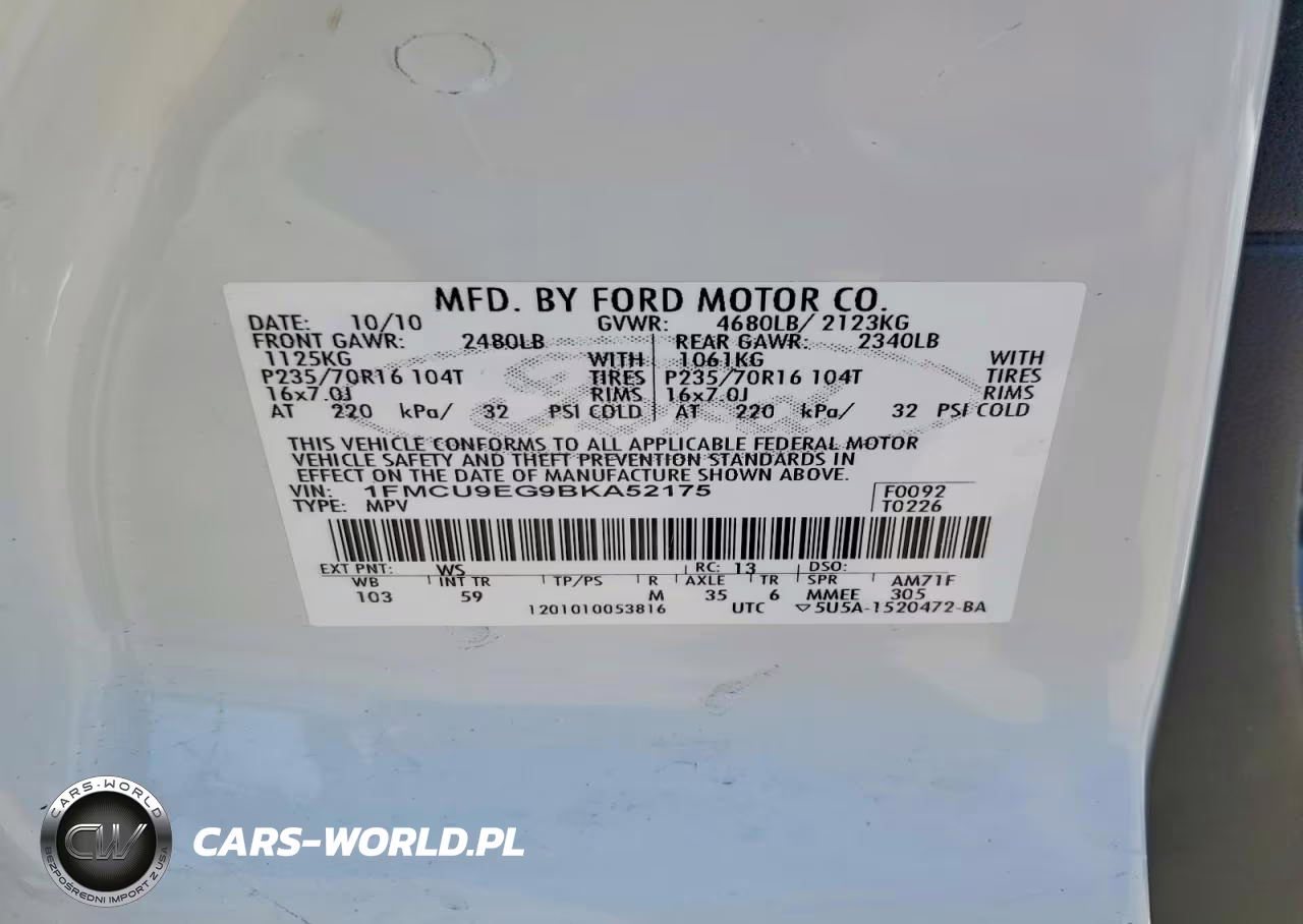 2011 Ford Escape Limited VIN:1FMCU9EG9BKA52175 - 13