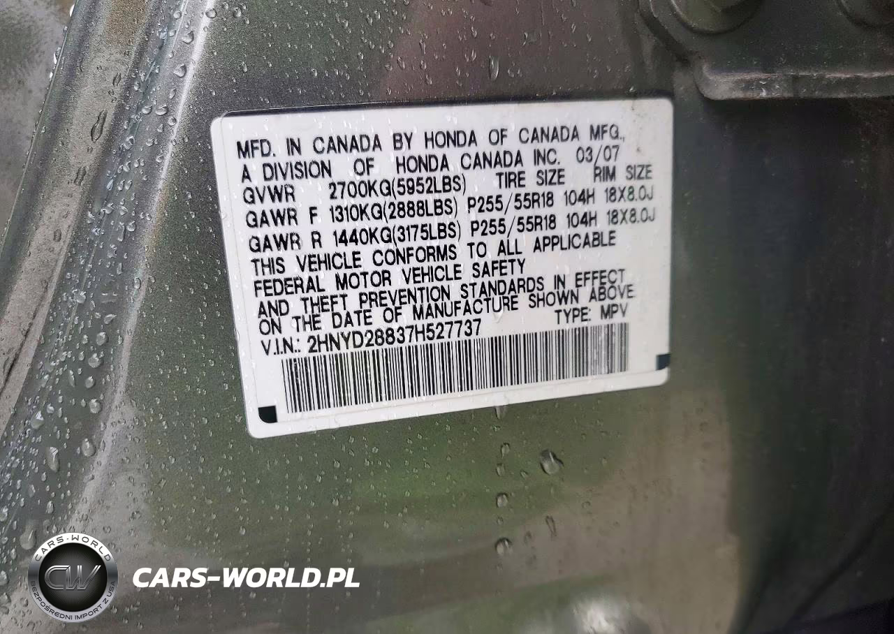 2007 Acura Mdx Sport VIN:2HNYD28837H527737 - 14