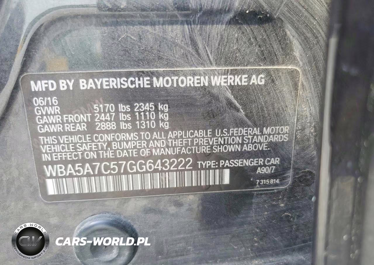 2016 BMW 528 Xi VIN:WBA5A7C57GG643222 - 12