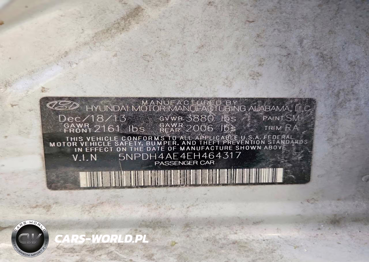 2014 Hyundai Elantra Se VIN:5NPDH4AE4EH464317 - 12