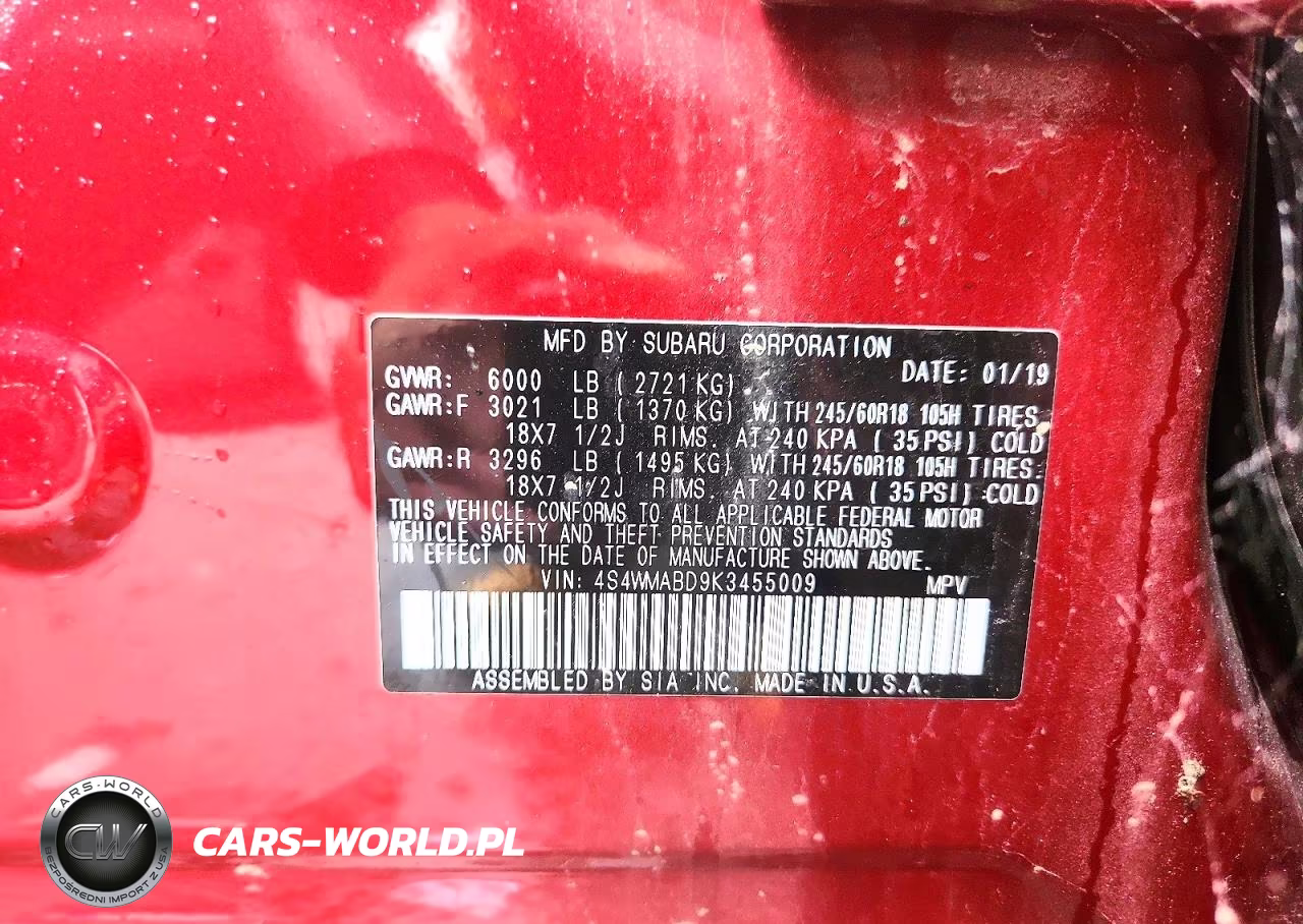 2019 Subaru Ascent Premium VIN:4S4WMABD9K3455009 - 13