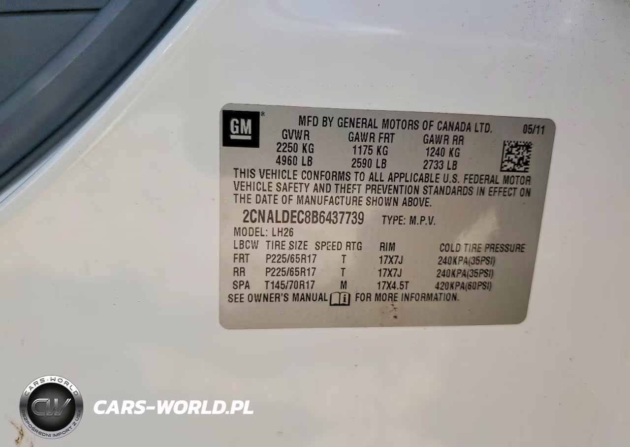 2011 Chevrolet Equinox Lt VIN:2CNALDEC8B6437739 - 13