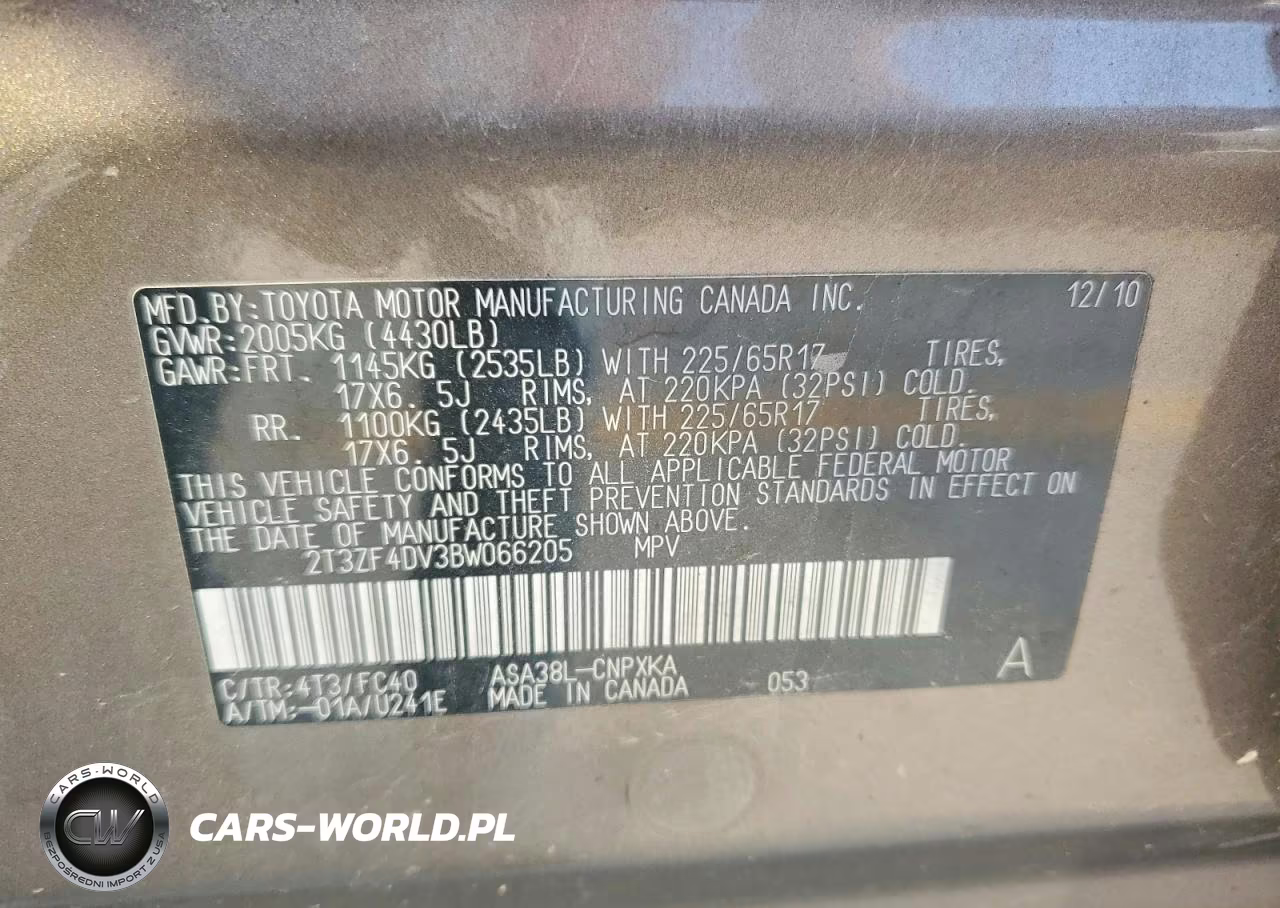 2011 Toyota Rav4 Base VIN:2T3ZF4DV3BW066205 - 13