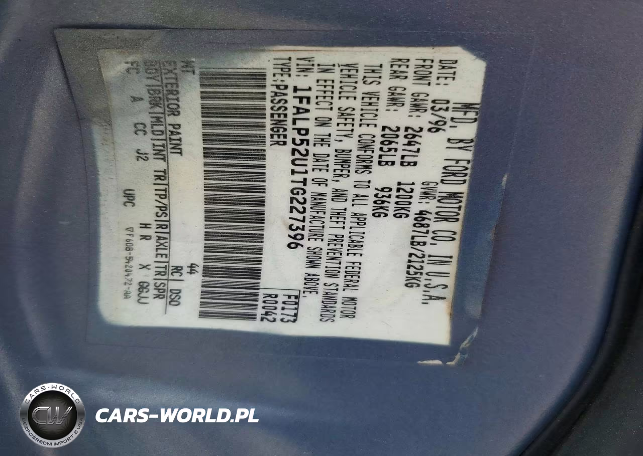 1999 Ford Taurus Se VIN:1FAFP53U2XA116053 - 12