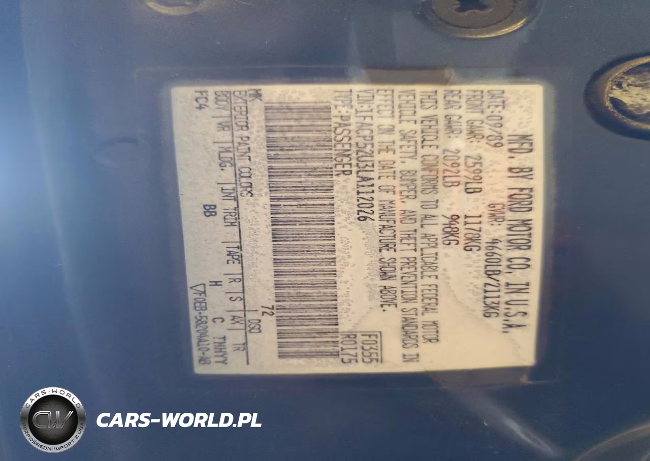 1990 Ford Taurus Gl VIN:1FACP52U3LA112026 - 12
