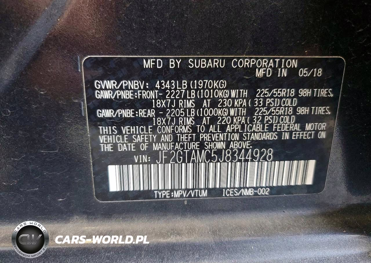2018 Subaru Crosstrek Limited VIN:JF2GTAMC5J8344928 - 12