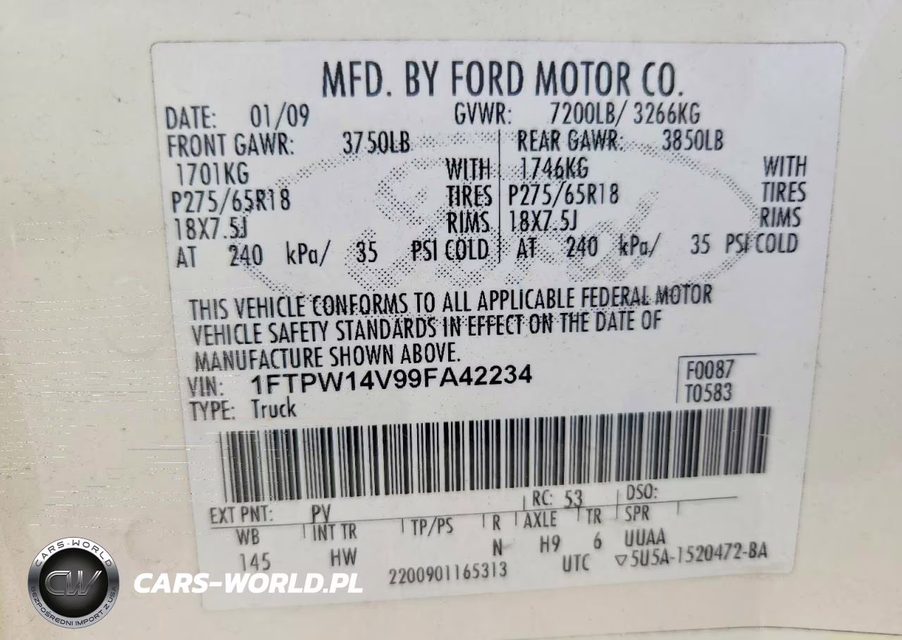 2009 Ford F150 Supercrew VIN:1FTPW14V99FA42234 - 12
