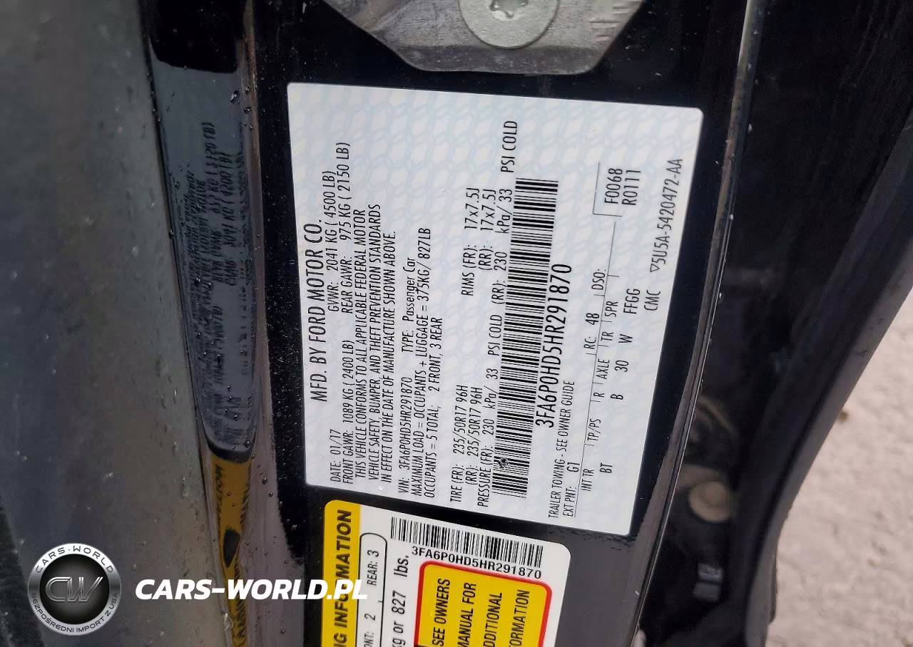2017 Ford Fusion Se VIN:3FA6P0HD5HR291870 - 12
