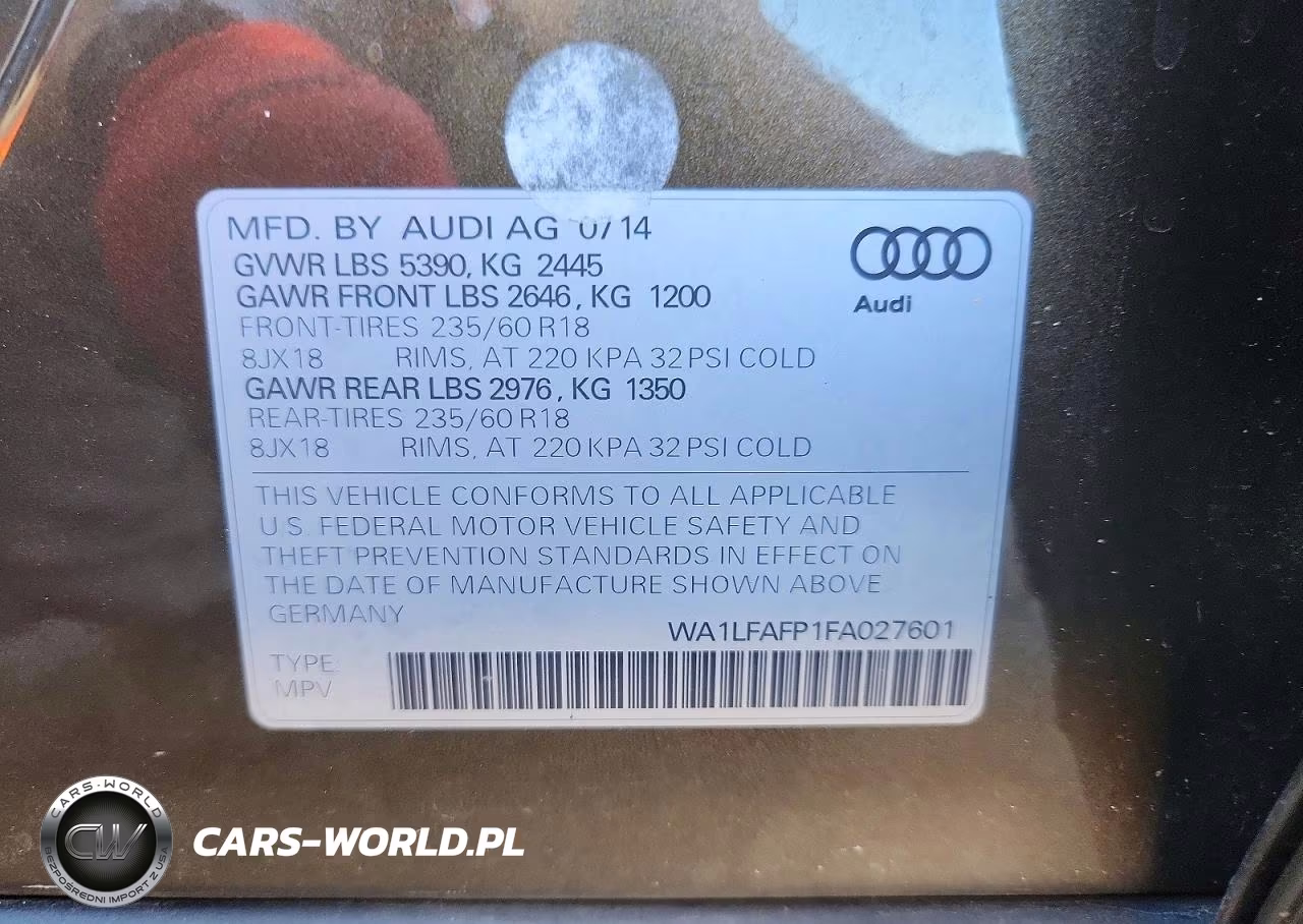 2015 Audi Q5 Premium Plus VIN:WA1LFAFP1FA027601 - 13