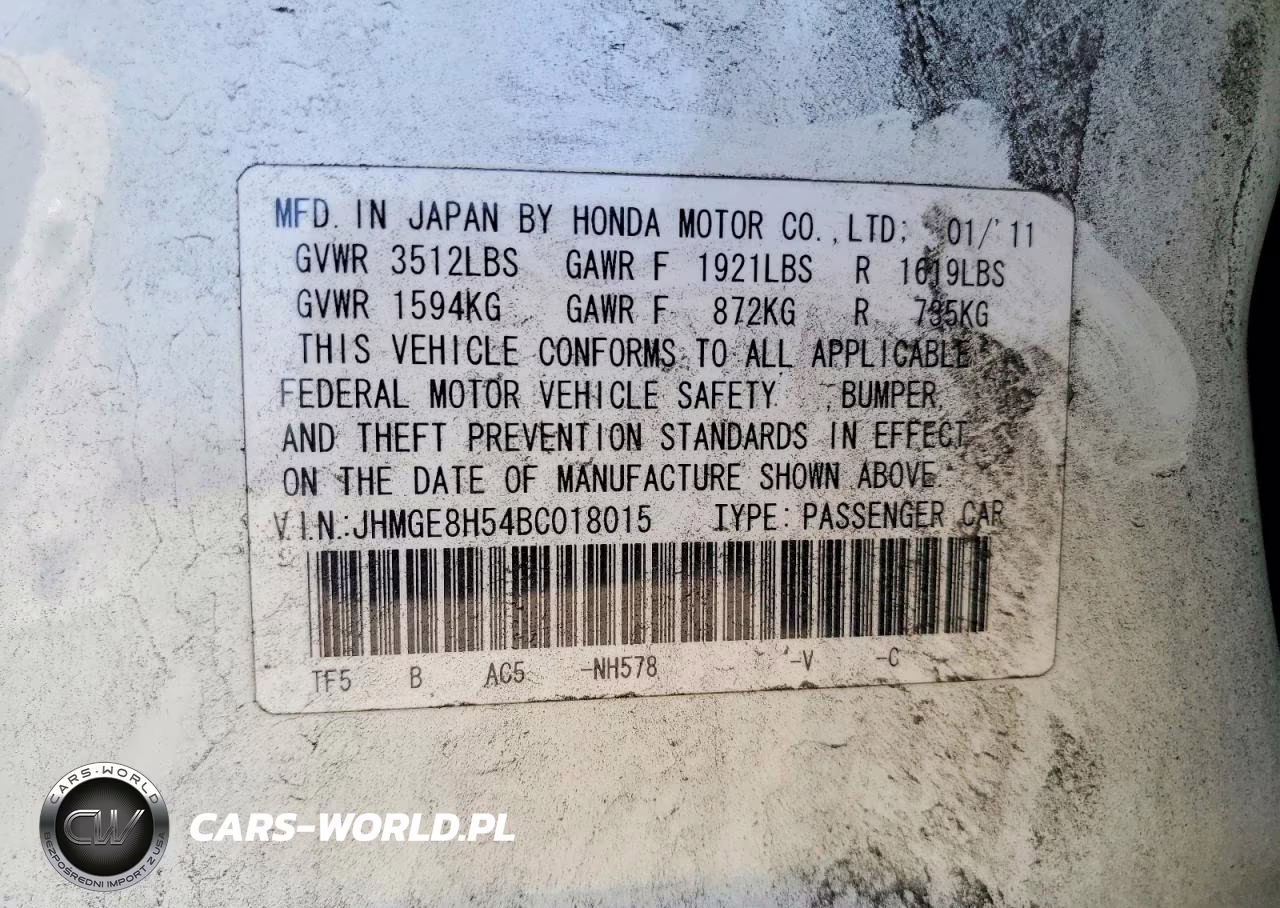 2011 Honda Fit Sport VIN:JHMGE8H54BC018015 - 12