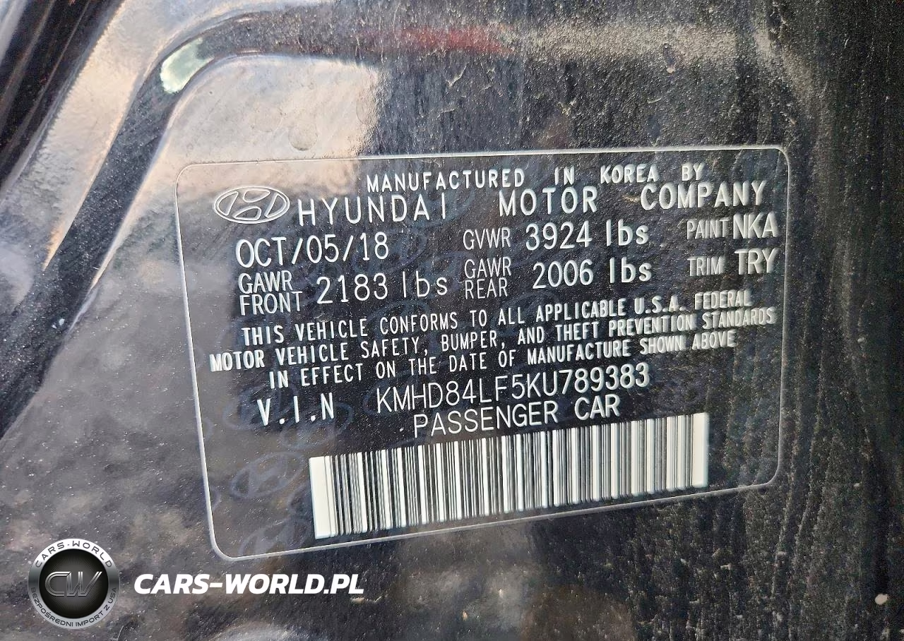 2019 Hyundai Elantra Sel VIN:KMHD84LF5KU789383 - 13