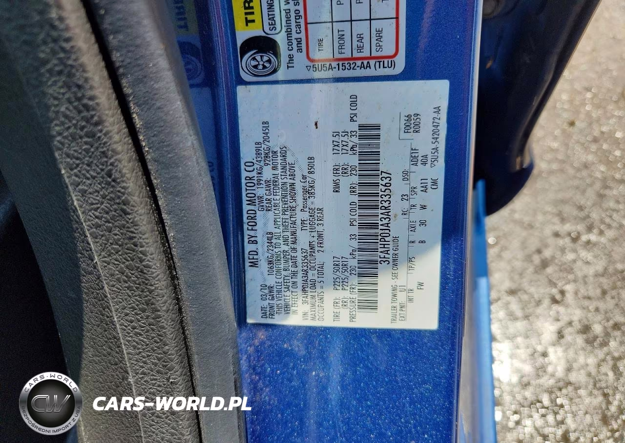 2010 Ford Fusion Sel VIN:3FAHP0JA3AR335637 - 12