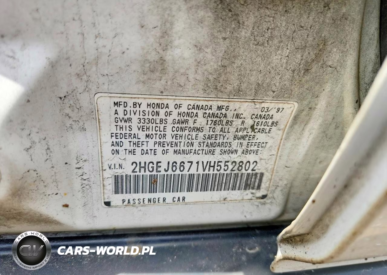 1997 Honda Civic Lx VIN:2HGEJ6671VH552802 - 12