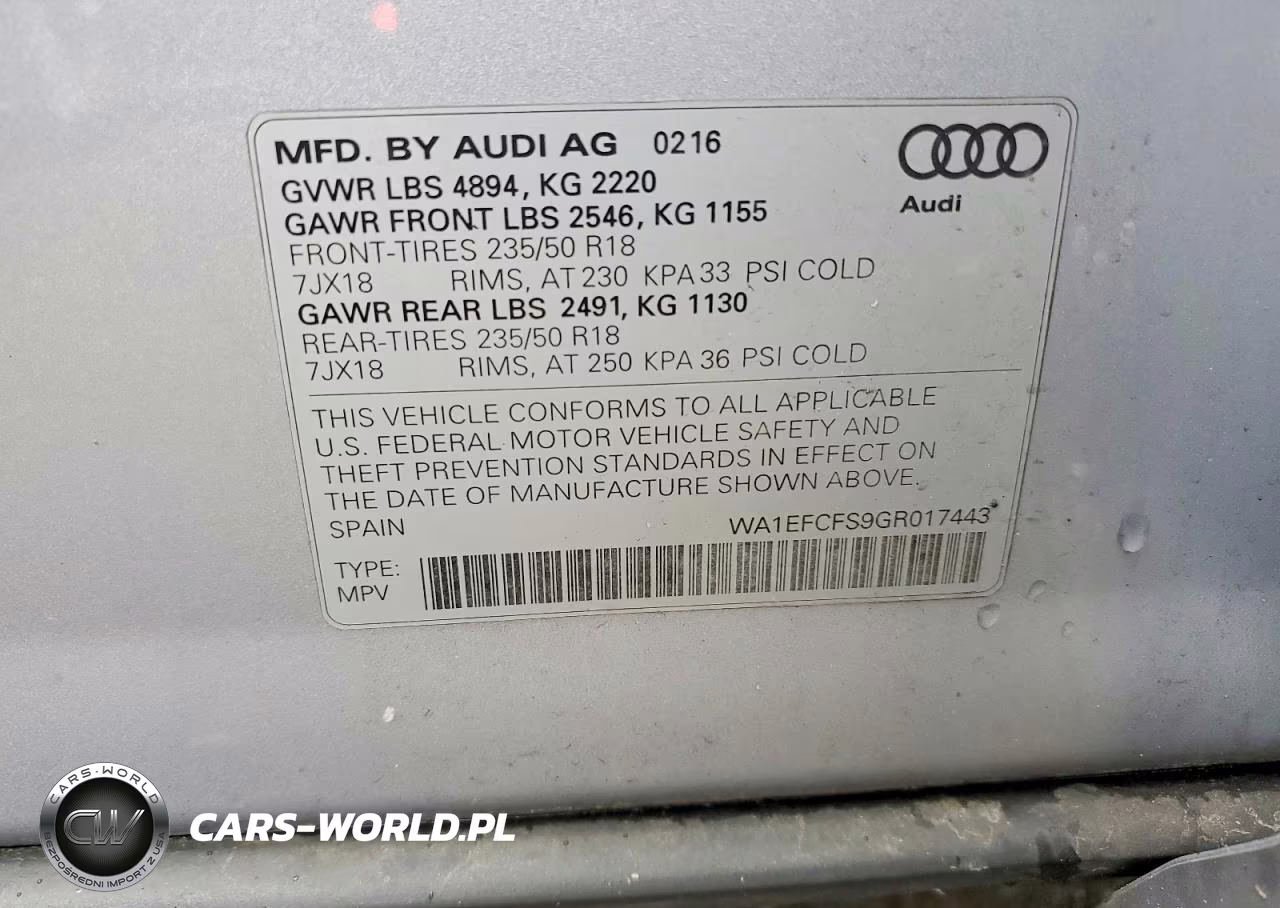 2016 Audi Q3 Premium Plus VIN:WA1EFCFS9GR017443 - 13