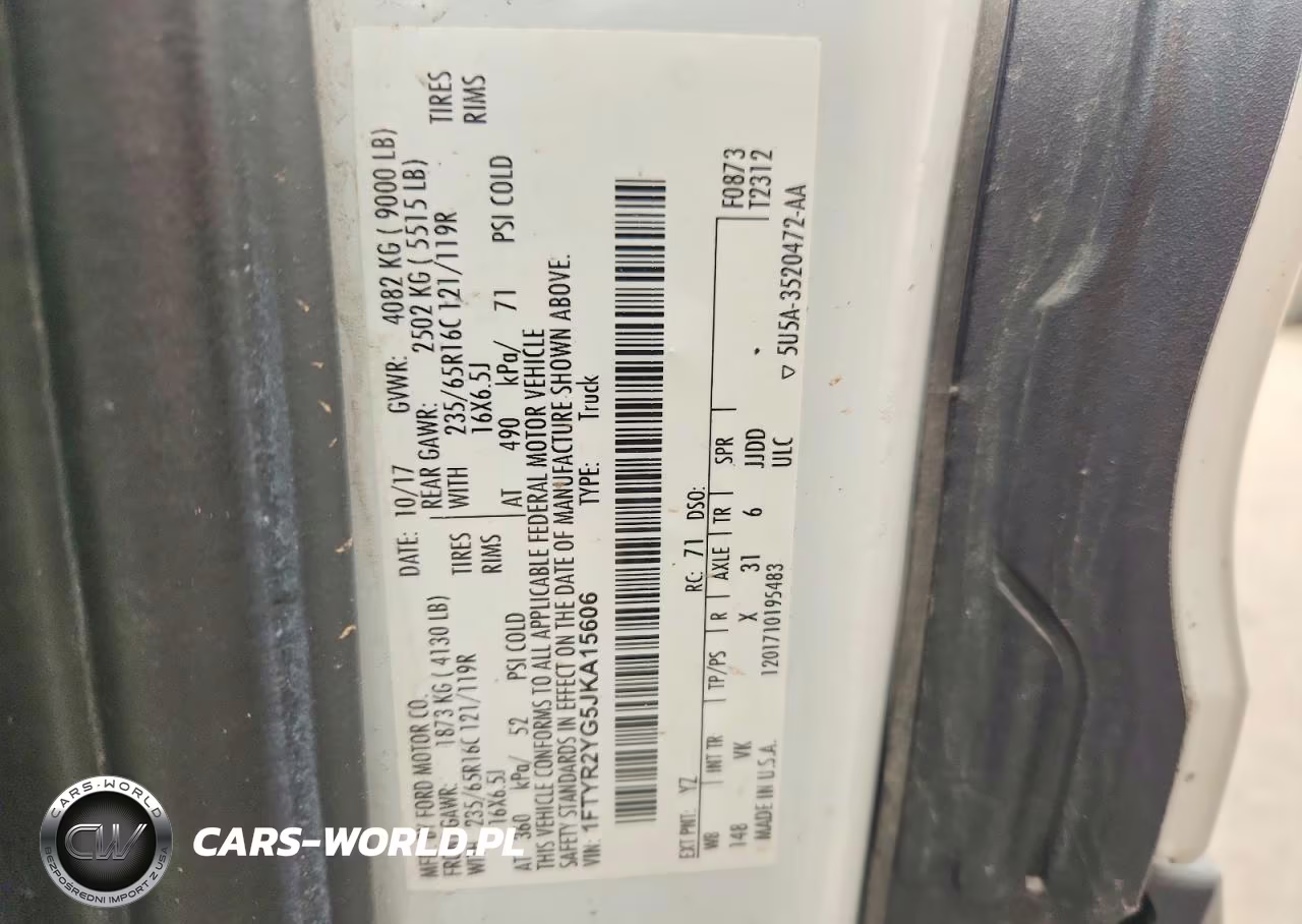 2018 Ford Transit T-250 VIN:1FTYR2YG5JKA15606 - 13