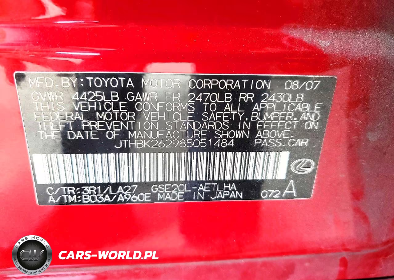 2008 Lexus Is 250 VIN:JTHBK262985051484 - 13