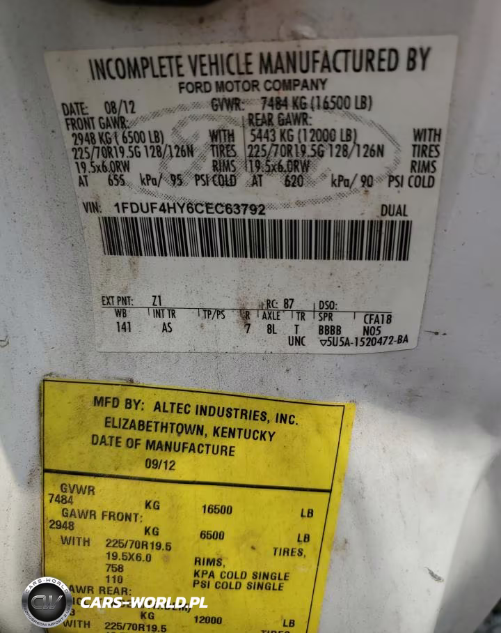 2012 Ford F450 Super Duty Bucket Truck VIN:1FDUF4HY6CEC63792 - 12