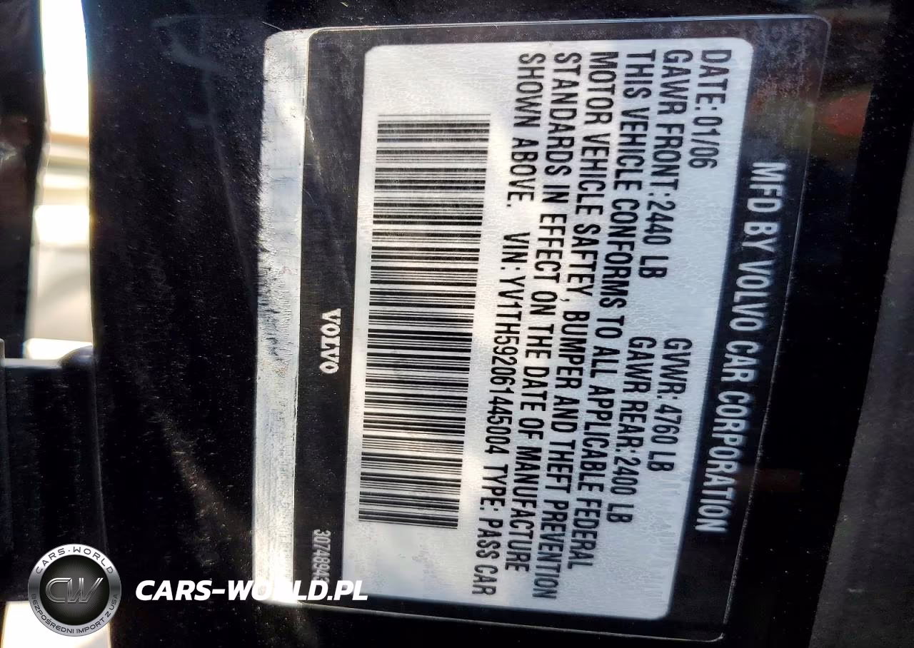2006 Volvo S80 2.5T VIN:YV1TH592061445004 - 12
