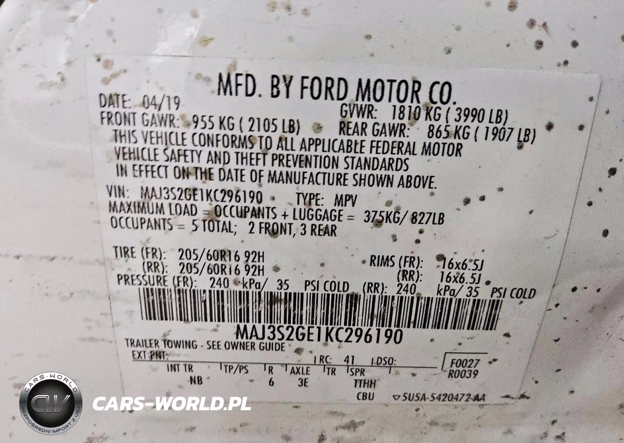 2019 Ford Ecosport Se VIN:MAJ3S2GE1KC296190 - 12