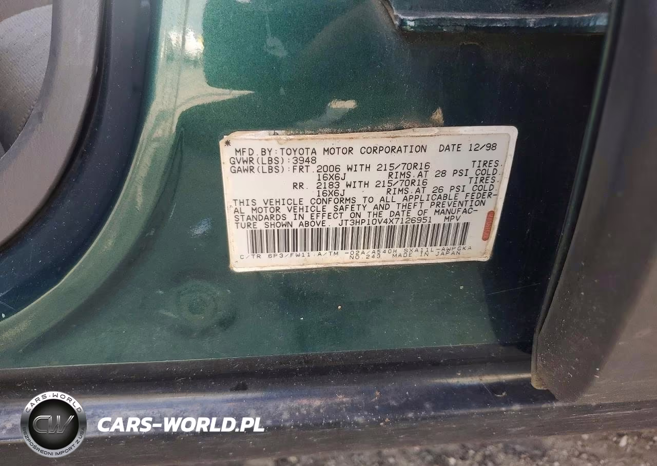 1999 Toyota Rav4 Base VIN:JT3HP10V4X7126951 - 13