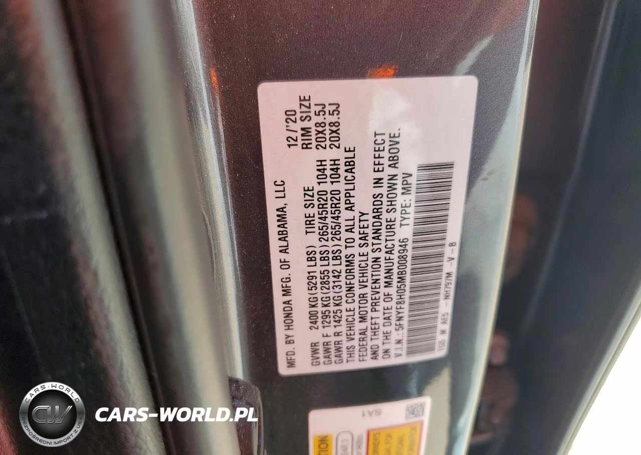 2021 Honda Passport Elite VIN:5FNYF8H05MB008946 - 12