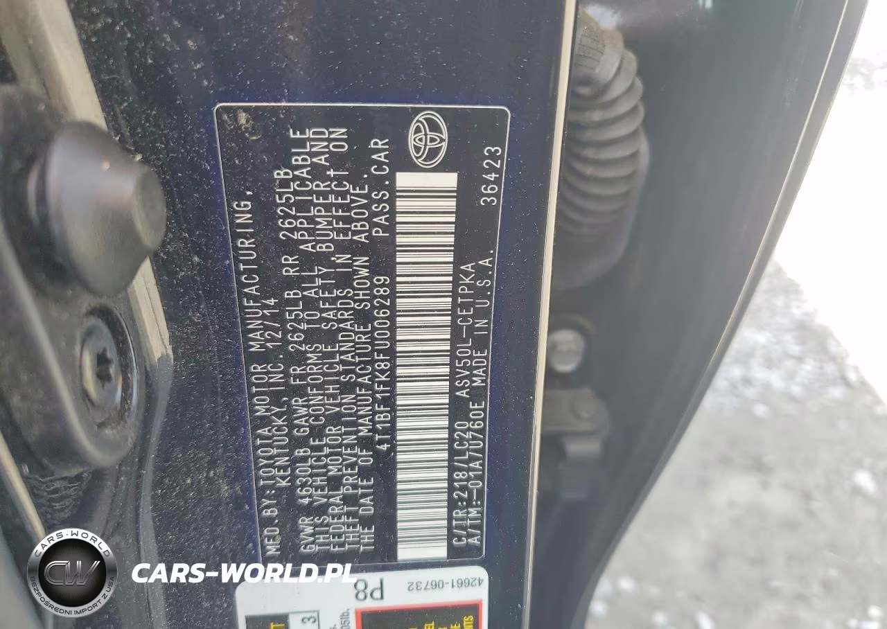 2015 Toyota Camry Xse VIN:4T1BF1FK8FU006289 - 12