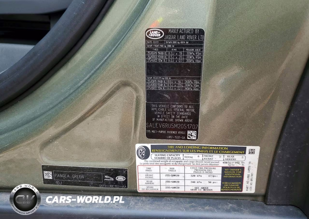 2021 Land Rover Defender VIN:SALEV6RU5M2051707 - 14