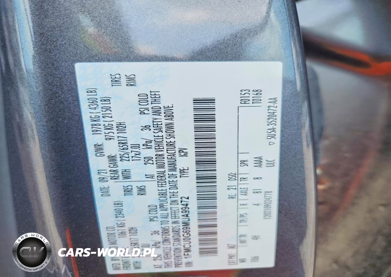 2021 Ford Escape Se VIN:1FMCU0G69MUA99472 - 12