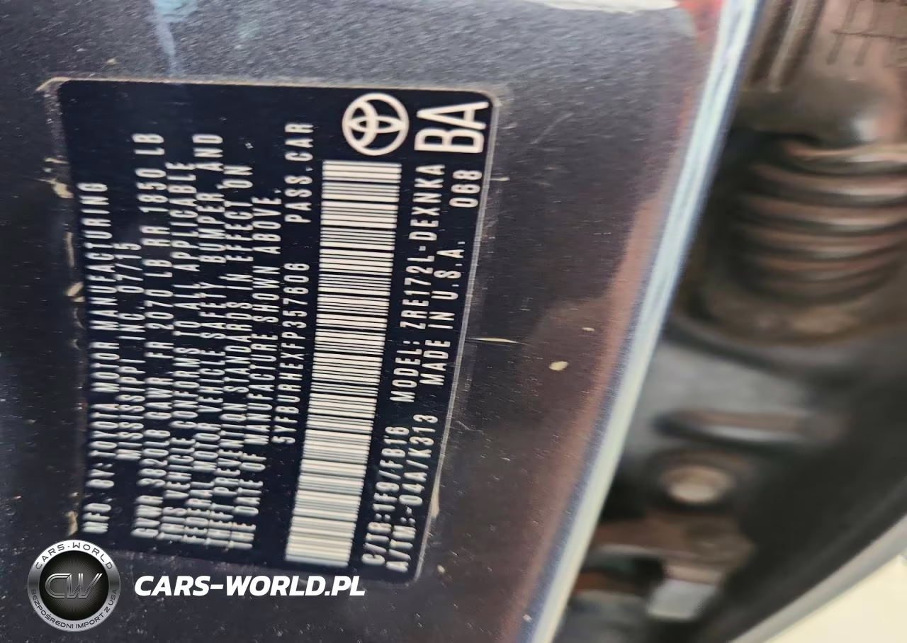2015 Toyota Corolla Le VIN:5YFBURHEXFP357606 - 12