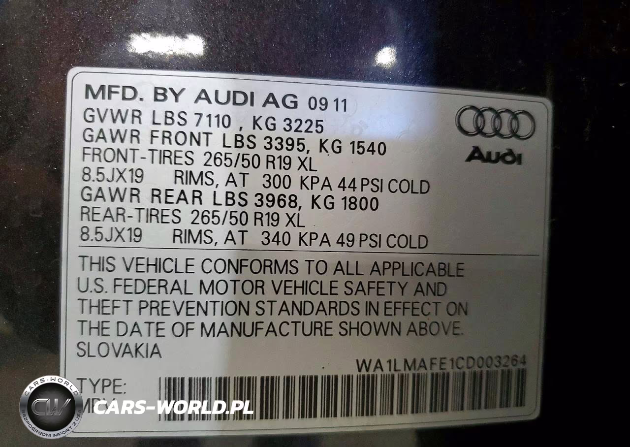 2012 Audi Q7 Premium Plus VIN:WA1LMAFE1CD003264 - 13