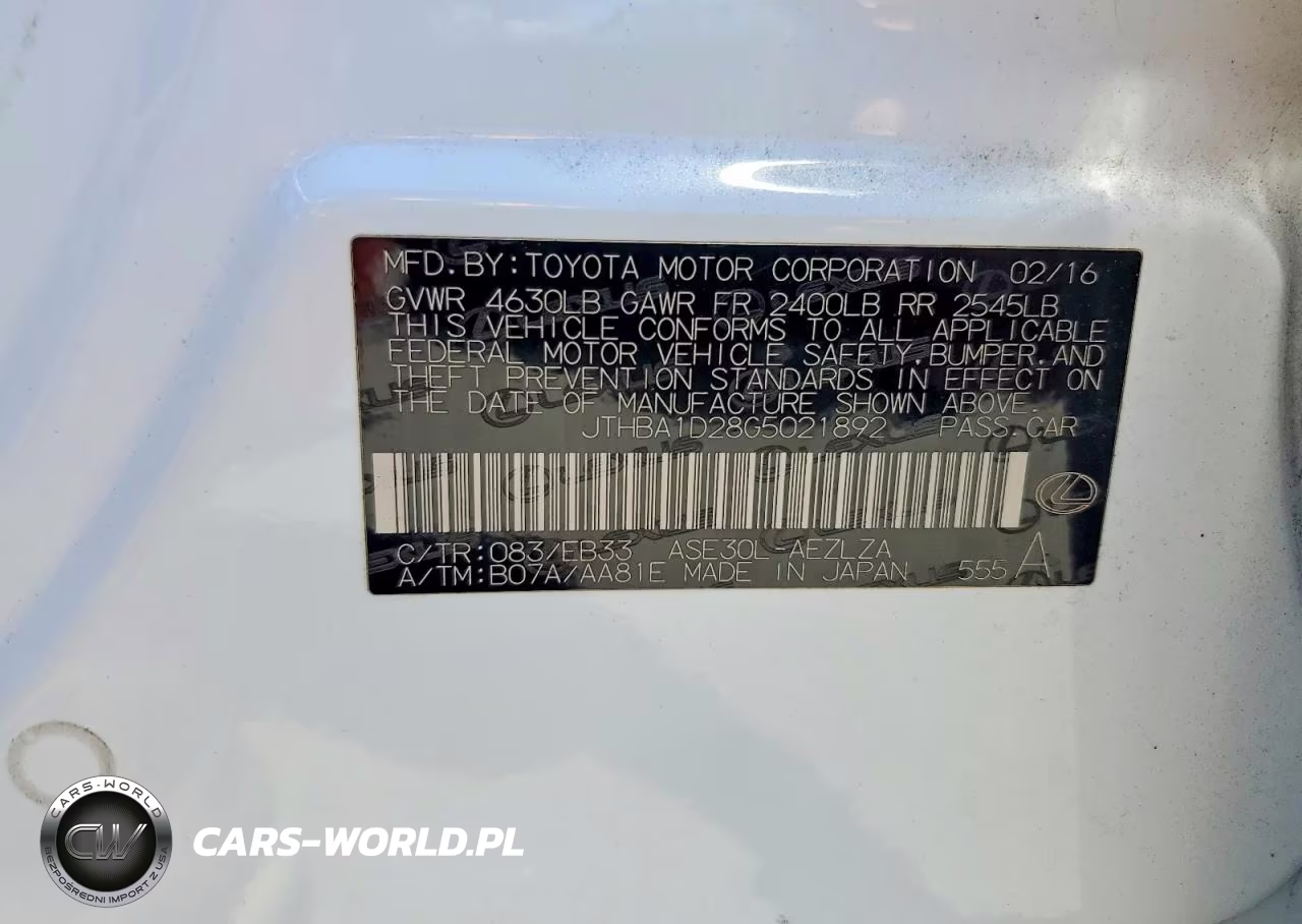 2016 Lexus Is 200T VIN:JTHBA1D28G5021892 - 12
