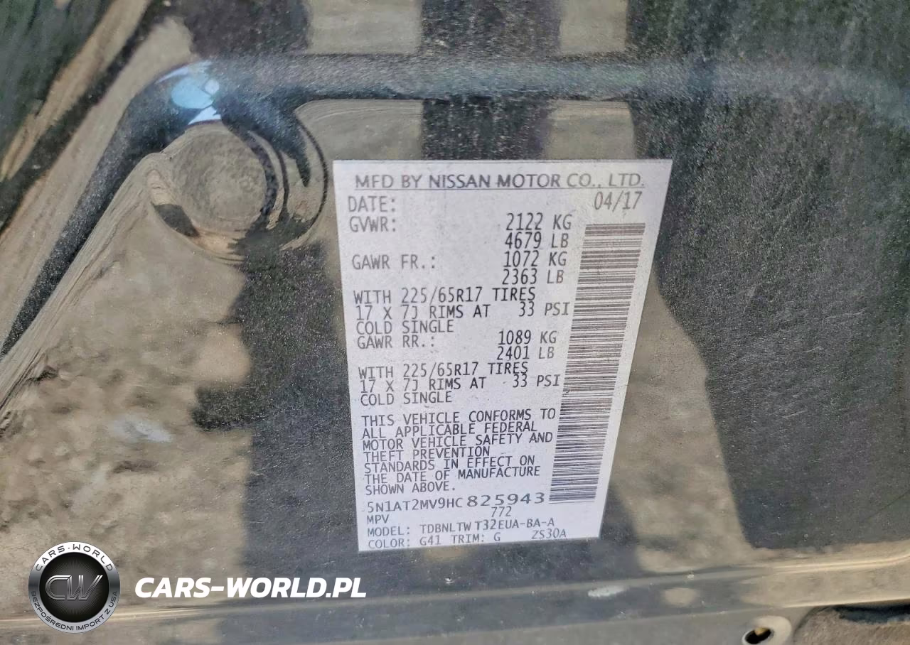 2017 Nissan Rogue Sv VIN:5N1AT2MV9HC825943 - 13