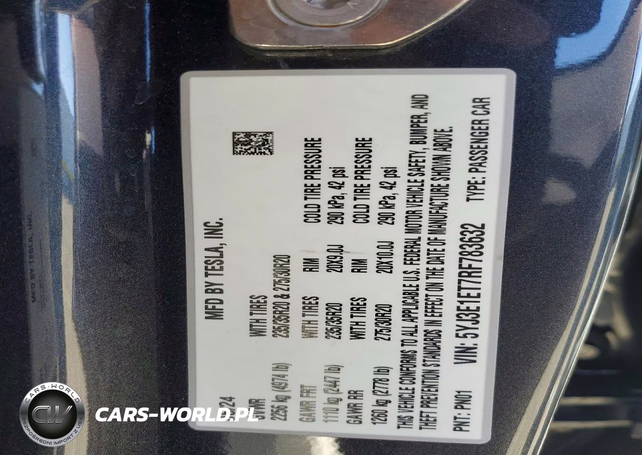 2024 Tesla Model 3 VIN:5YJ3E1ET7RF783632 - 12