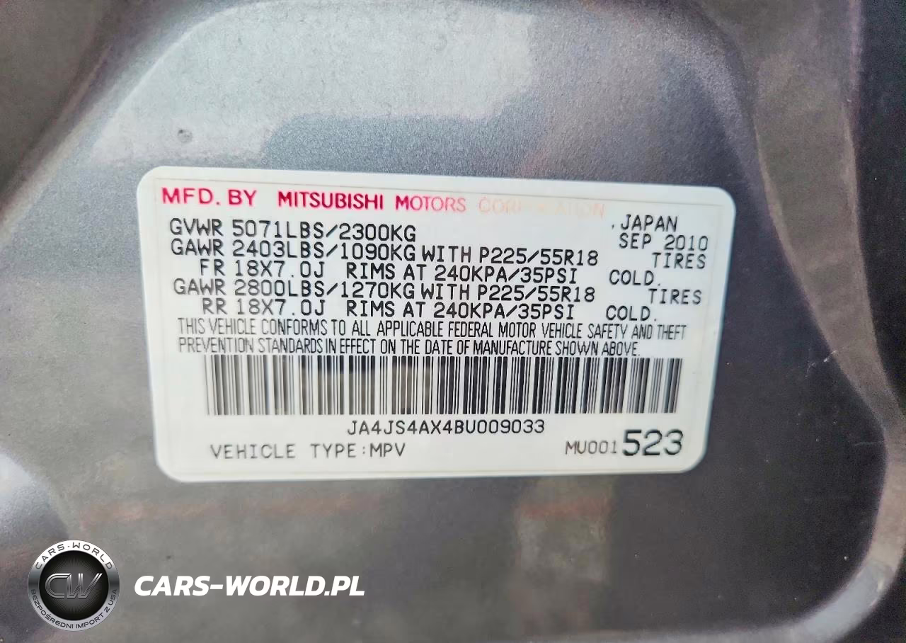 2011 Mitsubishi Outlander Xls VIN:JA4JS4AX4BU009033 - 13