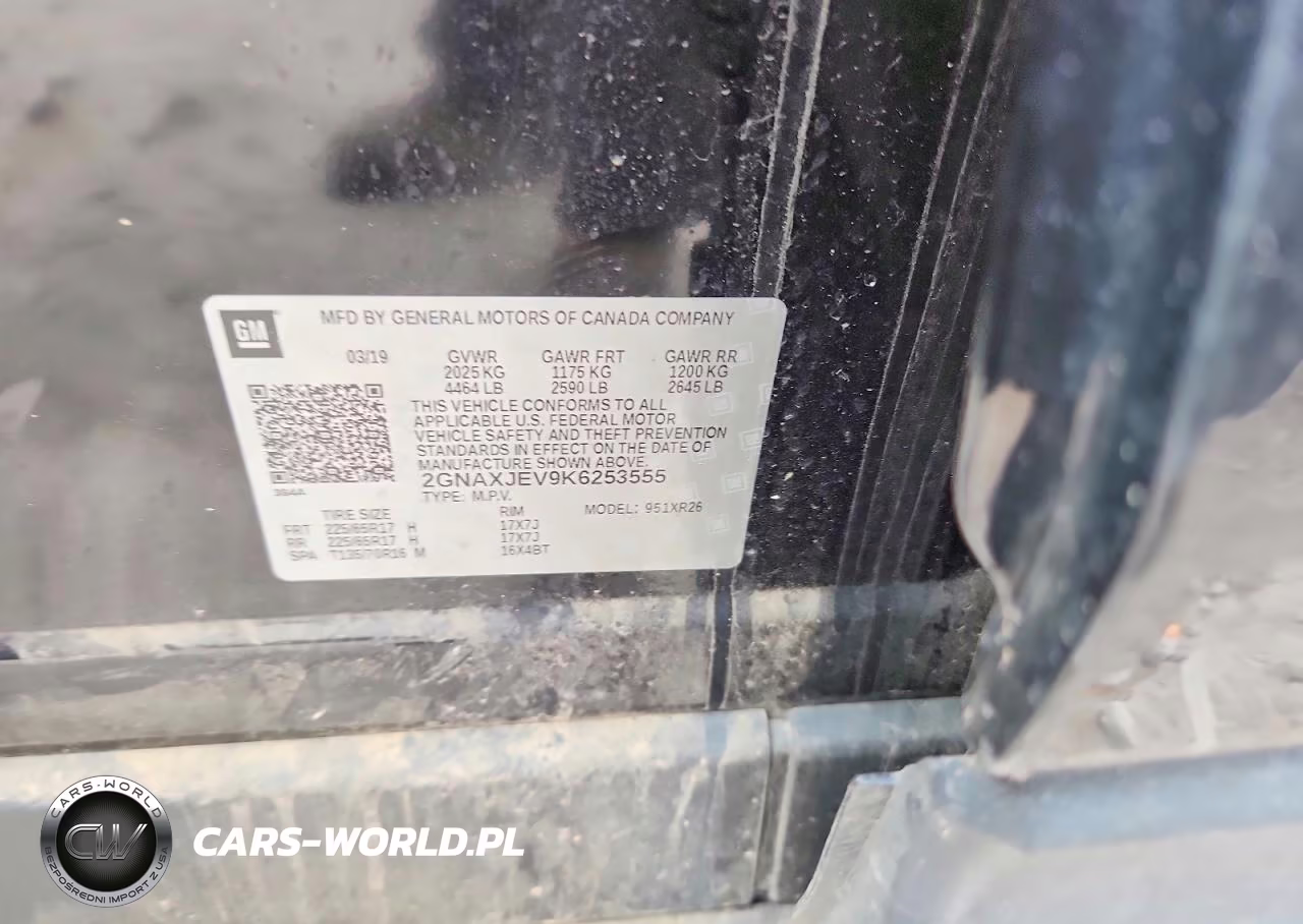 2019 Chevrolet Equinox Lt VIN:2GNAXJEV9K6253555 - 13