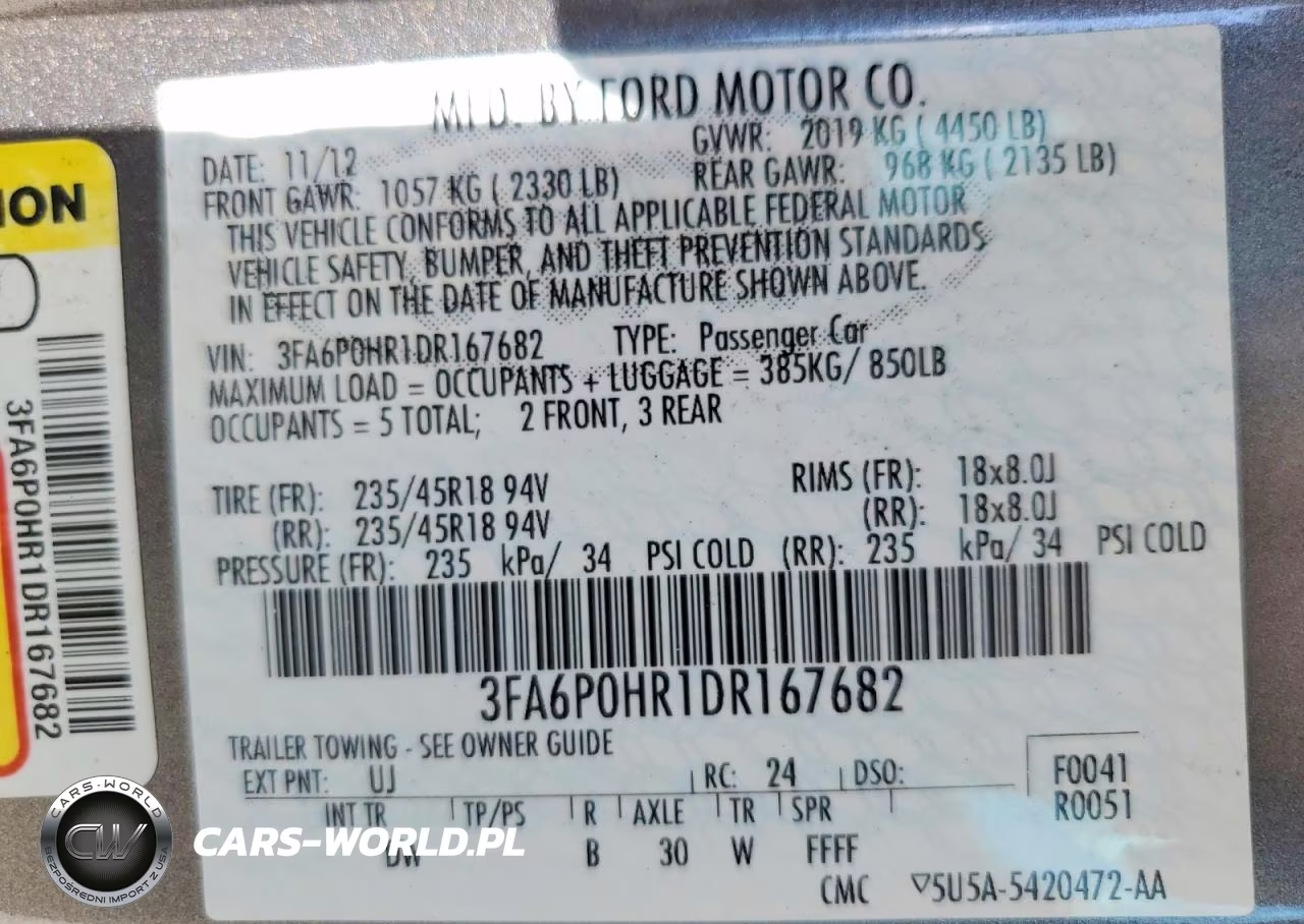 2013 Ford Fusion Se VIN:3FA6P0HR1DR167682 - 13