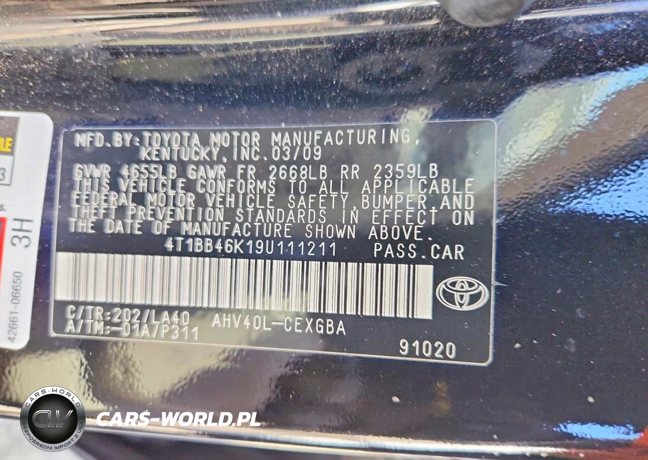 2009 Toyota Camry Hybrid VIN:4T1BB46K19U111211 - 12