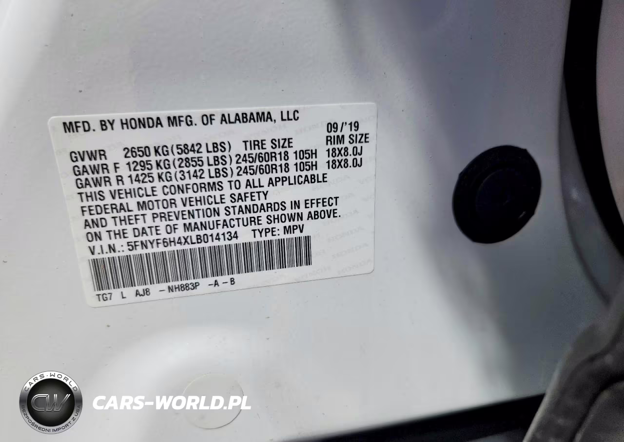 2020 Honda Pilot Exl VIN:5FNYF6H4XLB014134 - 12